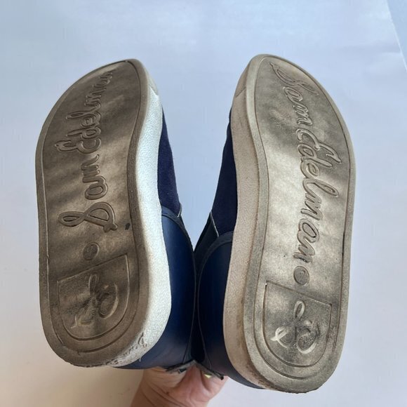 Sam Edelman Margot High Top Chelsea Sneaker Size 7M Blue Suede Leather Shoes - Picture 8 of 8